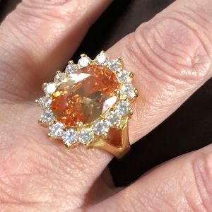 18k gold over sterling silver citrine ring 9.25